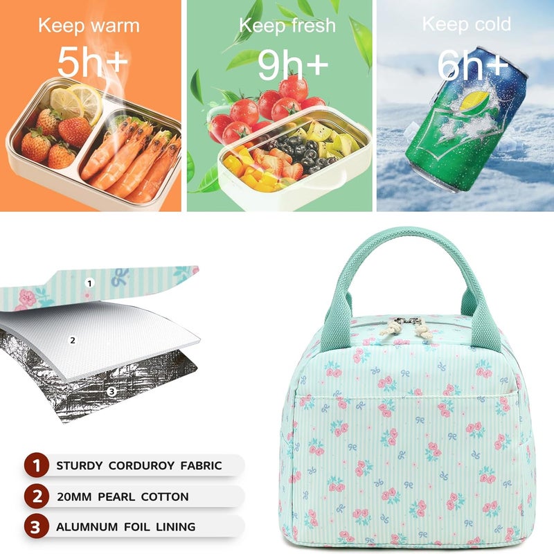 BLUBOON Lunch Box for Women Cute Lunch Bag Reusable Insulated Lunch Bags Large Capacity Lunchbox Cooler for Work Picnic or Travel - Image 3